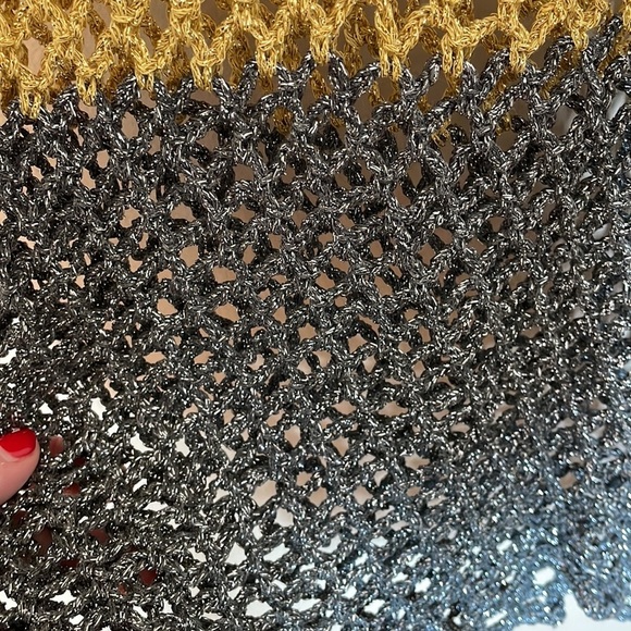 Rose Carmine Multicolor Metallic Crochet Handmade Tank Top - Picture 5 of 7